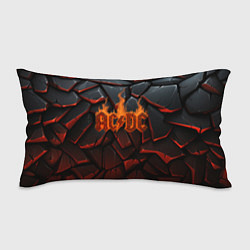 Подушка-антистресс ACDC огненный лого на камнях, цвет: 3D-принт
