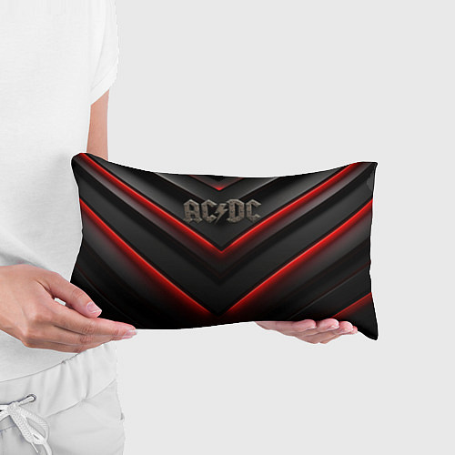 Подушка-антистресс ACDC лого из металла на черно-красной текстуре / 3D-принт – фото 3