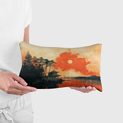 Подушка-антистресс Рыбацкий дом на закате, цвет: 3D-принт — фото 2