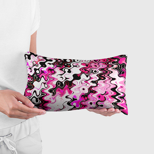 Подушка-антистресс Абстракция разлитые краски розовый / 3D-принт – фото 3