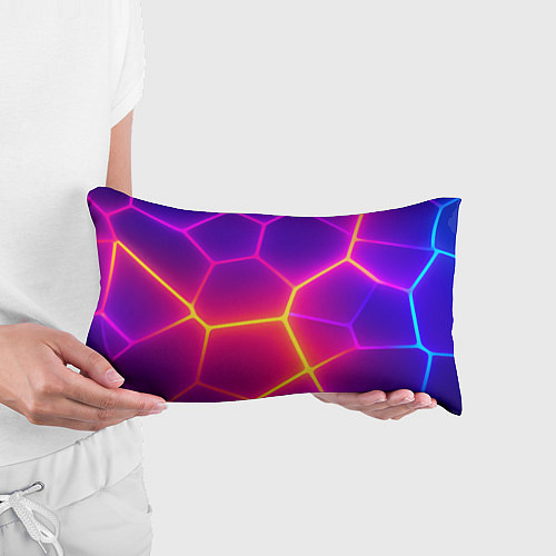 Подушка-антистресс Синие плиты с фиолетовым свечением / 3D-принт – фото 3
