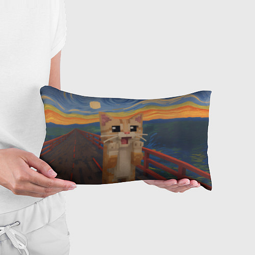 Подушка-антистресс Кот крик в стиле майнкрафт / 3D-принт – фото 3