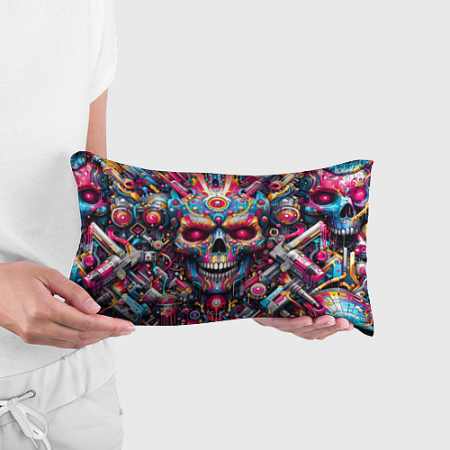 Подушка-антистресс Art cyber skull - ai art fantasy / 3D-принт – фото 3