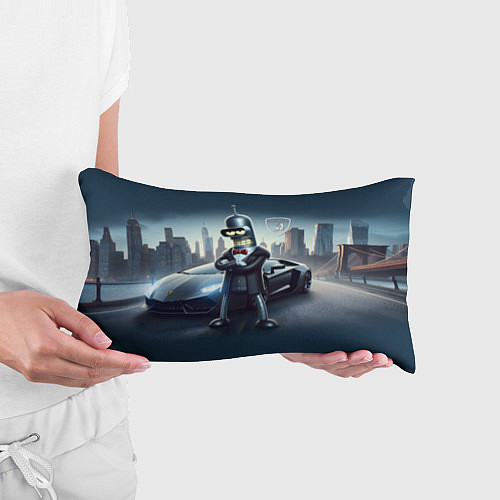 Подушка-антистресс Крутой Бендер рядом с Ламборджини / 3D-принт – фото 3