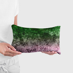 Подушка-антистресс Абстракция - green pink gradient in black web, цвет: 3D-принт — фото 2