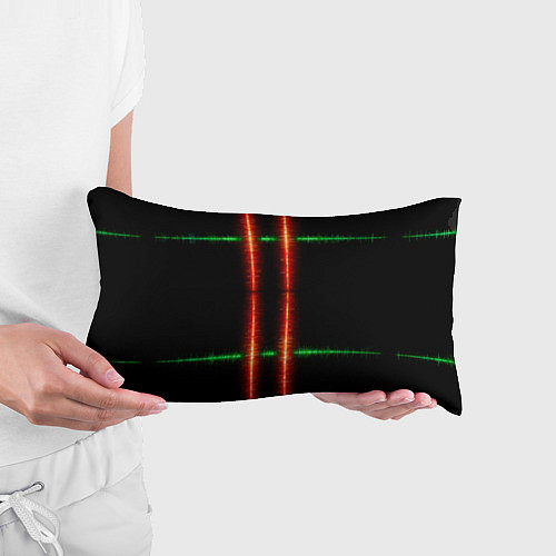 Подушка-антистресс Color black green red lines / 3D-принт – фото 3
