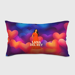 Подушка-антистресс Lana Del Rey на фоне сердечек