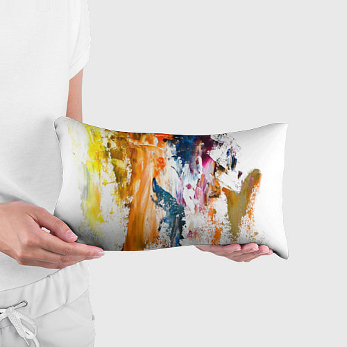 Подушка-антистресс Разноцветные мазки кисти на палитре художника / 3D-принт – фото 3