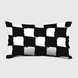 Подушка-антистресс Черные квадраты в виде шахматной доски, цвет: 3D-принт