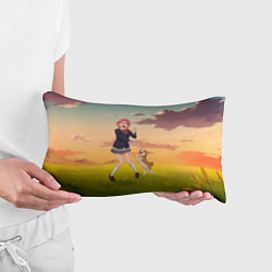 Подушка-антистресс Сиратори Айра играет с песиком - Дандадан, цвет: 3D-принт — фото 2