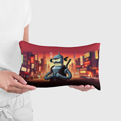 Подушка-антистресс Крутой ниндзя Бендер в ночном городе, цвет: 3D-принт — фото 2