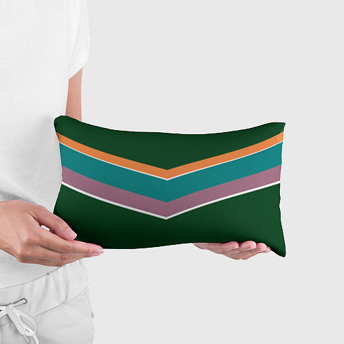Подушка-антистресс Тёмный зелёный с полосами / 3D-принт – фото 3