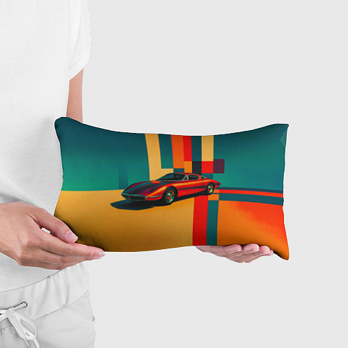 Подушка-антистресс Спорткар ретрофутуризм поп-арт 1970-е / 3D-принт – фото 3