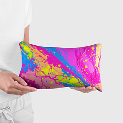 Подушка-антистресс Яркая абстракция из розовых и голубых красок, цвет: 3D-принт — фото 2