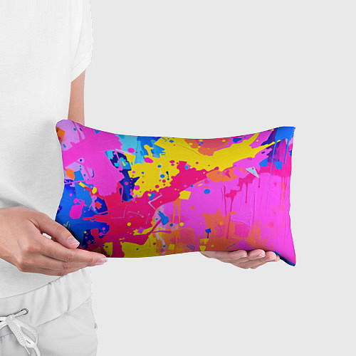 Подушка-антистресс Яркие пятна акриловой краски на стене / 3D-принт – фото 3