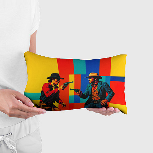 Подушка-антистресс Перестрелка ковбоев поп-арт / 3D-принт – фото 3