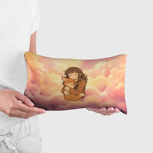 Подушка-антистресс Девочка обнимает лисичку / 3D-принт – фото 3