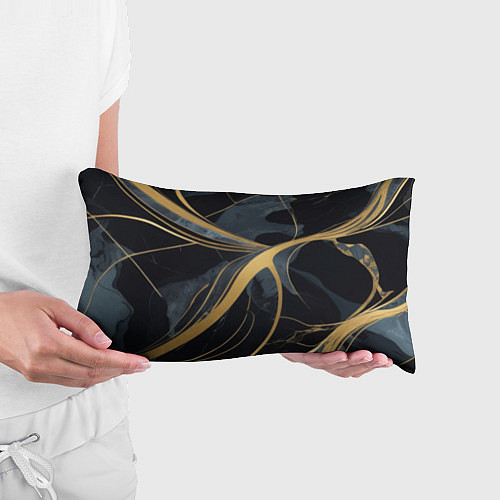 Подушка-антистресс Мраморный узор с золотыми полосками / 3D-принт – фото 3