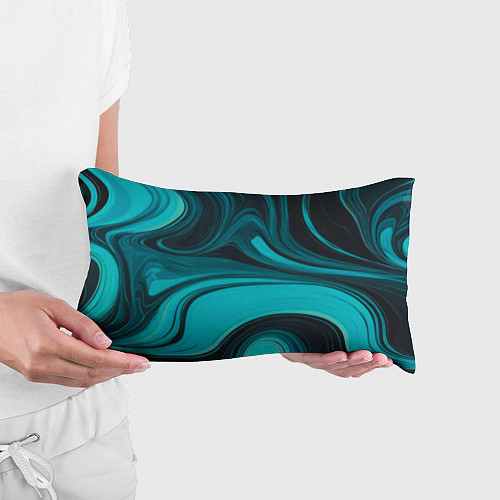 Подушка-антистресс Мраморный малахитовый узор из изумрудных разводов / 3D-принт – фото 3