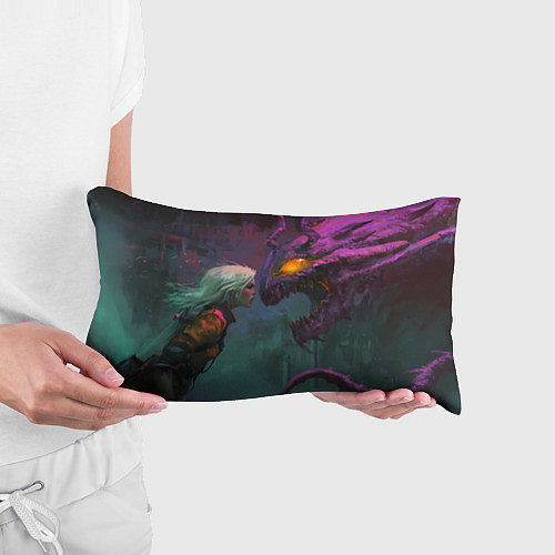 Подушка-антистресс Цири и чудовище смотрят друг на друга / 3D-принт – фото 3