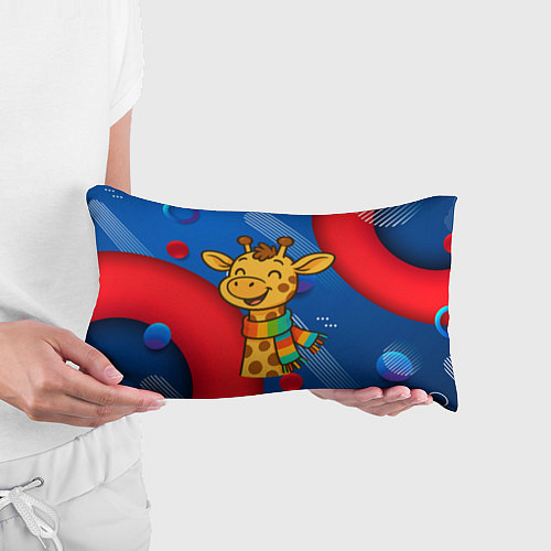 Подушка-антистресс Радостныйй жираф в шарфе / 3D-принт – фото 3