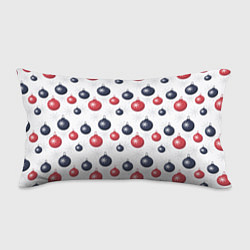 Подушка-антистресс Синие и красные новогодние шары со снежинками, цвет: 3D-принт