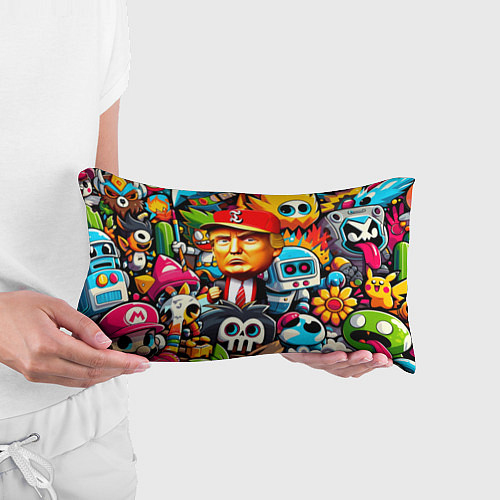 Подушка-антистресс Дональд Трамп в компании мультяшных персонажей / 3D-принт – фото 3
