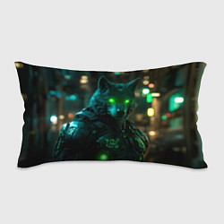 Подушка-антистресс Киберпанк волк, цвет: 3D-принт