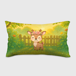 Подушка-антистресс Милый олененок на зеленом дворе, цвет: 3D-принт