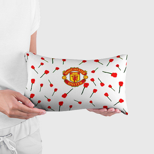 Подушка-антистресс Манчестер Юнайтед розы паттерн / 3D-принт – фото 3