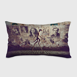 Подушка-антистресс Пришелец идёт вдоль стены с рваными афишами, цвет: 3D-принт