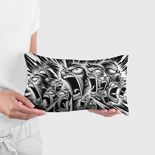 Подушка-антистресс Орущие рожицы и чёрные молнии - нейроарт / 3D-принт – фото 3