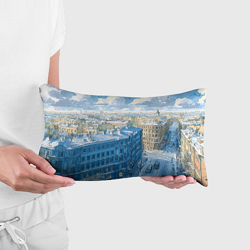 Подушка-антистресс Зимний утренний Питер / 3D-принт – фото 3