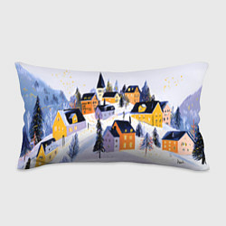 Подушка-антистресс Новогодние домики на горе, цвет: 3D-принт