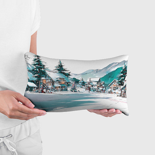 Подушка-антистресс Дома и елки - Новый год / 3D-принт – фото 3