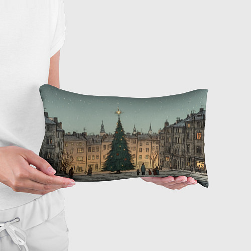 Подушка-антистресс Новогодняя елка во дворе / 3D-принт – фото 3
