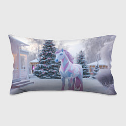 Подушка-антистресс Геометрическая новогодняя лошадка, цвет: 3D-принт