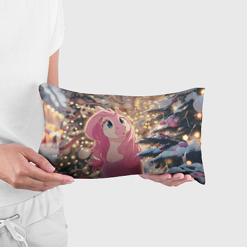 Подушка-антистресс Удивленная лошадка - Новый год / 3D-принт – фото 3