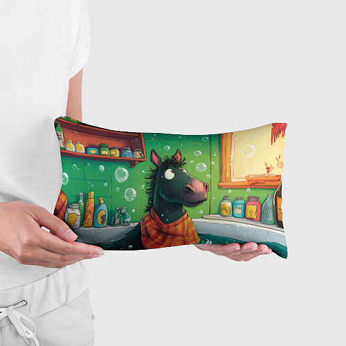 Подушка-антистресс Лошадь моется в ванной / 3D-принт – фото 3