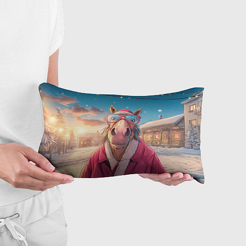 Подушка-антистресс Удивленная лошадь в очках / 3D-принт – фото 3