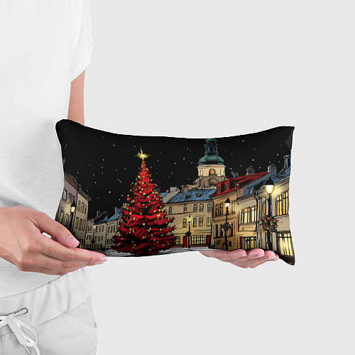 Подушка-антистресс Красная новогодняя елка / 3D-принт – фото 3