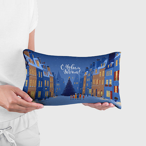 Подушка-антистресс С новым год - праздничный дворик / 3D-принт – фото 3