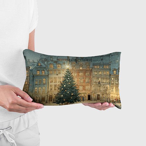 Подушка-антистресс Новогодний старый город / 3D-принт – фото 3