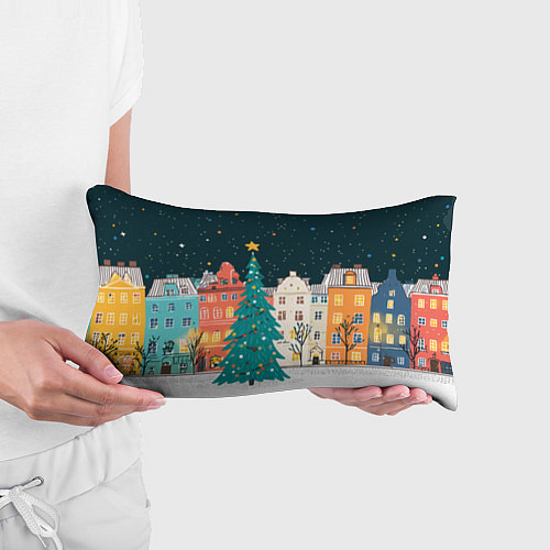 Подушка-антистресс Новогодняя ночь в городе / 3D-принт – фото 3