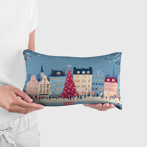 Подушка-антистресс Новогоднее гуляние у красной елки / 3D-принт – фото 3