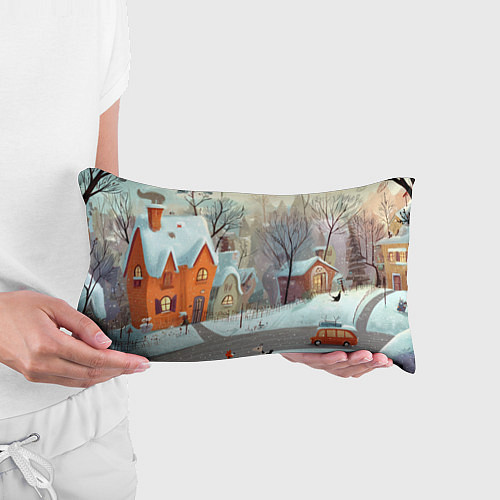 Подушка-антистресс Милый новогодний дворик / 3D-принт – фото 3