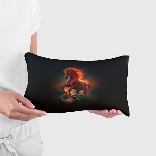 Подушка-антистресс Красная огненная лошадь сменяет зелёную змею / 3D-принт – фото 3