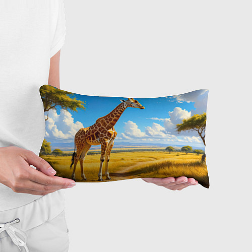 Подушка-антистресс Жираф в солнечной саванне / 3D-принт – фото 3