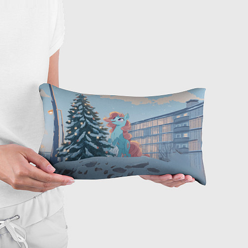 Подушка-антистресс Новогодняя лошадка у елочки / 3D-принт – фото 3