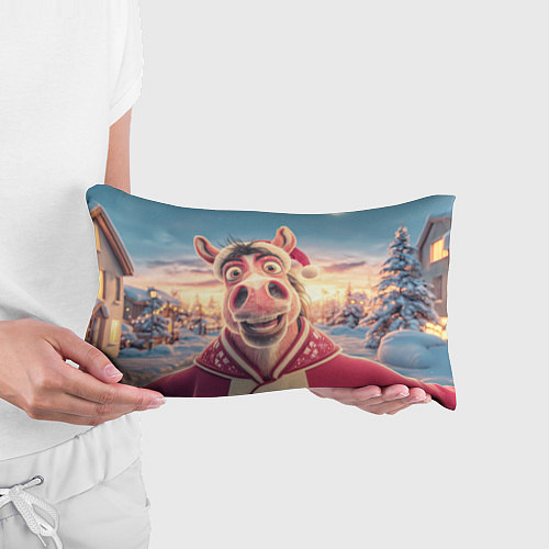 Подушка-антистресс Счастливая новогодняя лошадь / 3D-принт – фото 3